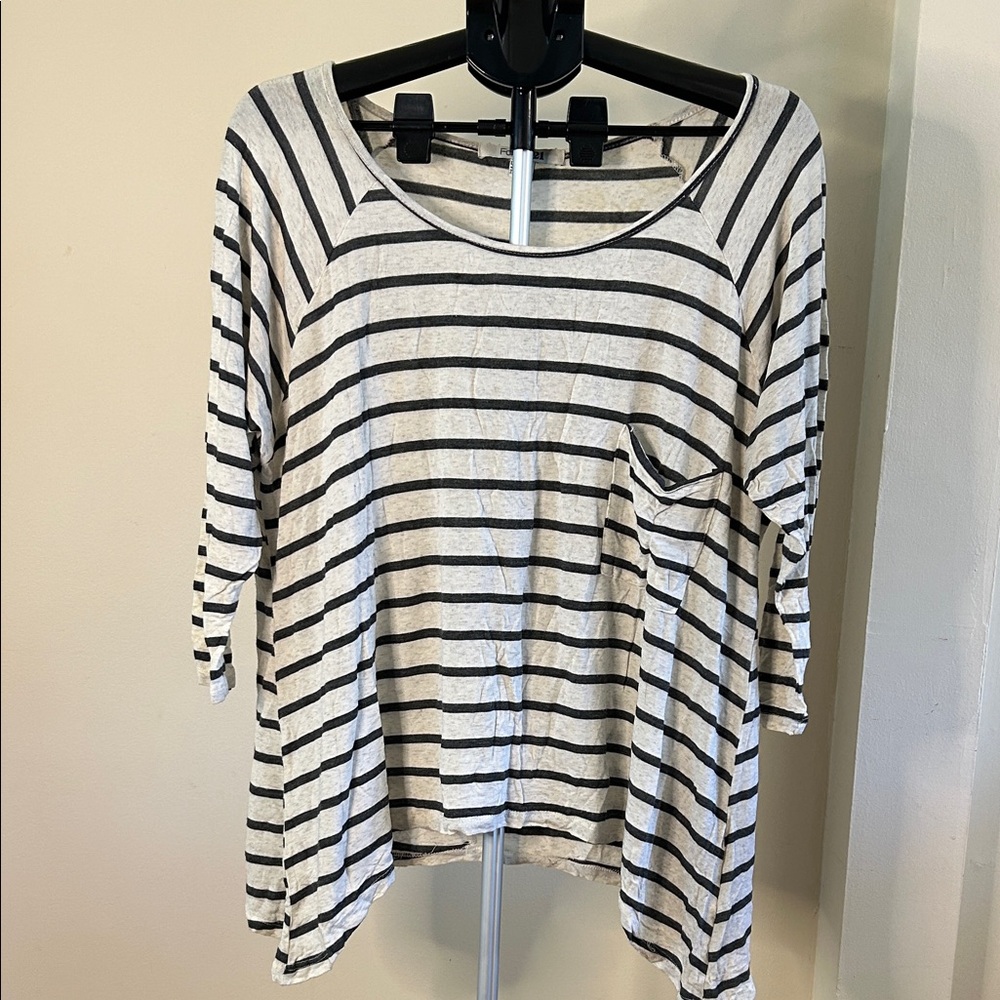 Striped Black and White Women's Top